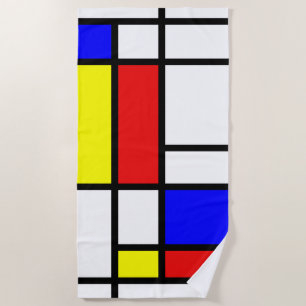 Piet Mondrian-Kunst-Art-moderne helle Farben Strandtuch