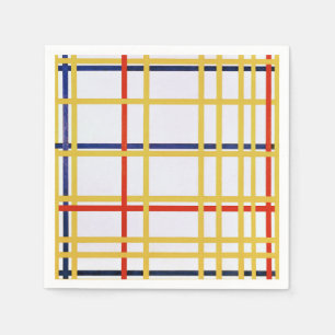 Piet Mondrian New York City I Abstrakte Kunst Serviette
