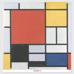Piet Mondrian Rot Blau Gelb Abstrakte Kunst Aufkleber