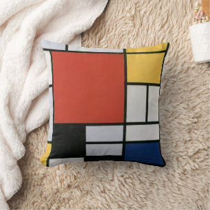 Piet Mondrian Rot Blau Gelb Abstrakte Kunst Kissen