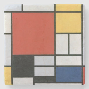 Piet Mondrian Rot Blau Gelb Abstrakte Kunst Steinuntersetzer