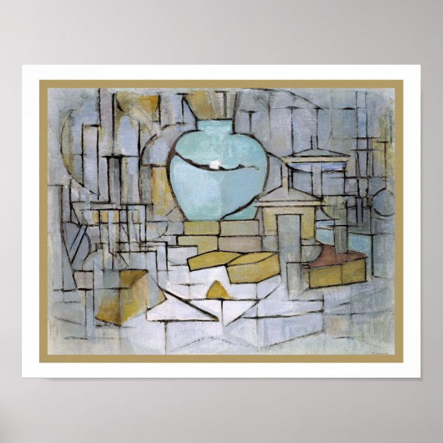 Piet Mondrian - Stillleben mit Ingwer Pot II Poster (Vorne)