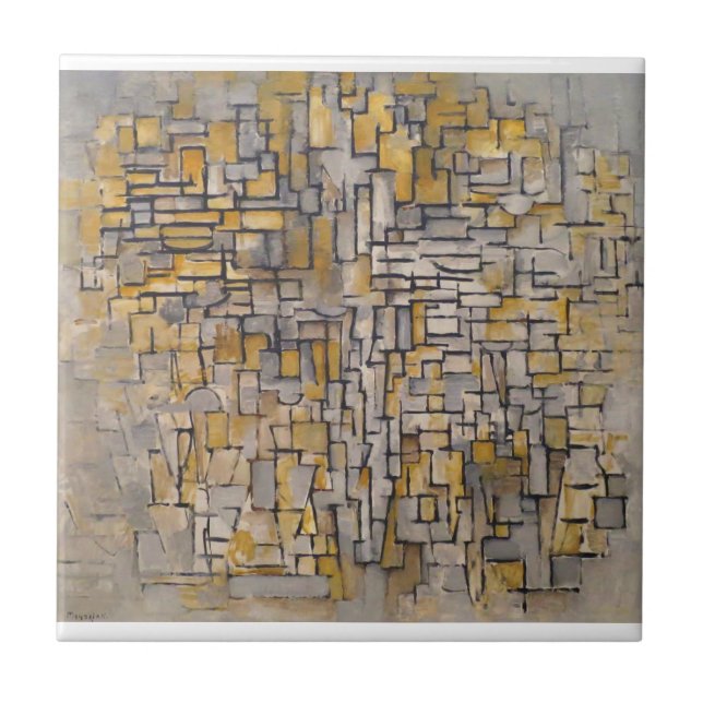 Piet Mondrian Tableau Nr. 2 Zusammensetzung Nr. VI Fliese (Vorderseite)