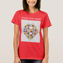 Piet Mondrian Victory Boogie Woogie Red T - Shirt
