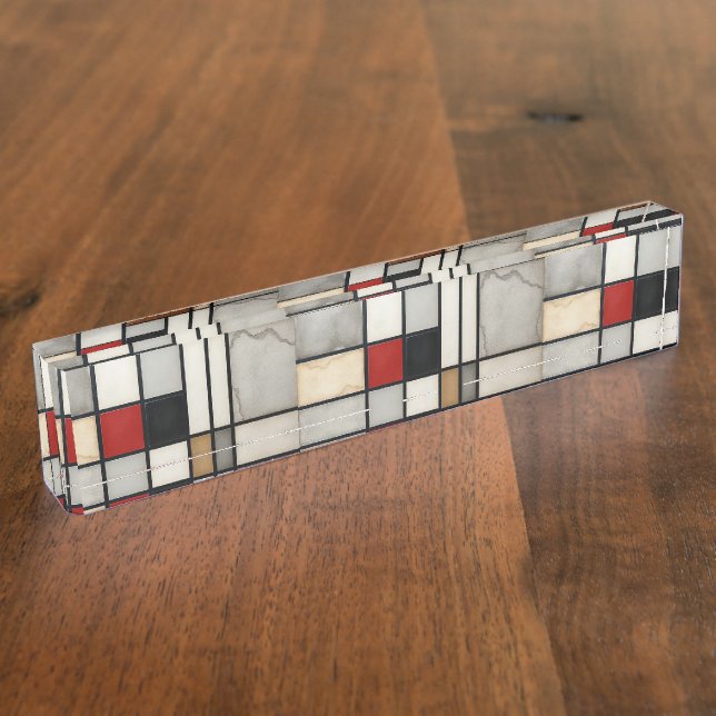 Piet Mondrian Vintag Namensplakette (Seite)