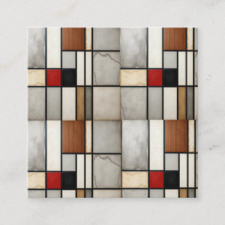Piet Mondrian Vintag Quadratische Visitenkarte