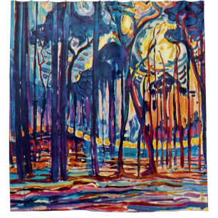 Piet Mondrian - Wälder bei Oele Feine Kunstmalerei Duschvorhang