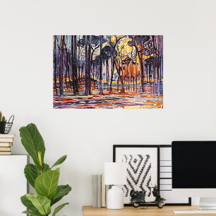 Piet Mondrian, Wälder bei Oele, Poster