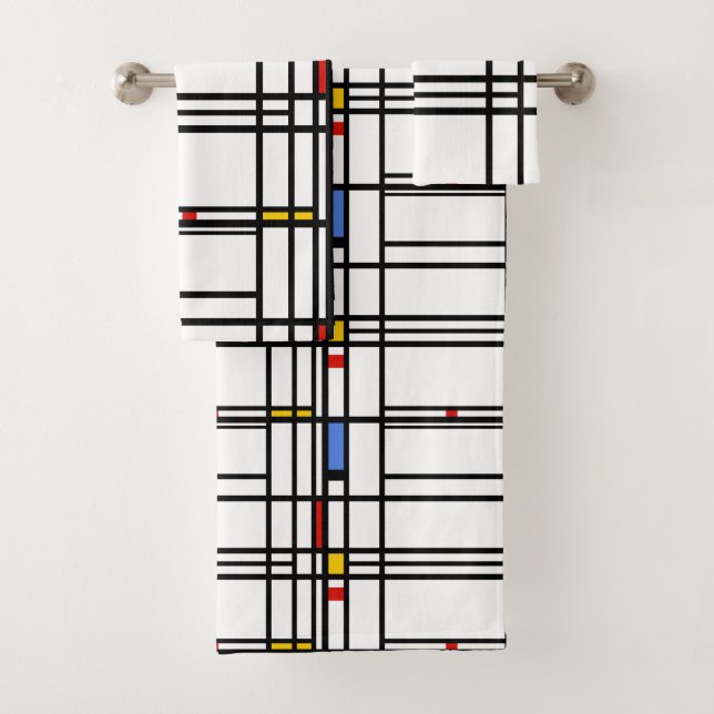 Piet Mondrian, Zusammensetzung 10 Badhandtuch Set (Insitu)