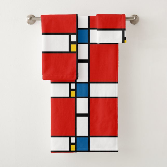 Piet Mondrian, Zusammensetzung ii Badhandtuch Set (Insitu)
