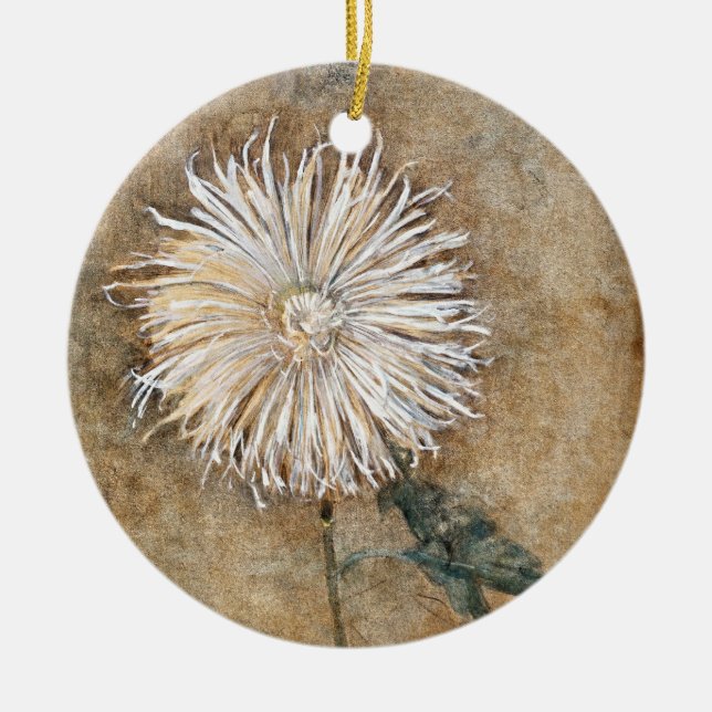 Piet Mondrians Chrysanthemum - Zeitlose Eleganz Keramik Ornament (Vorne)