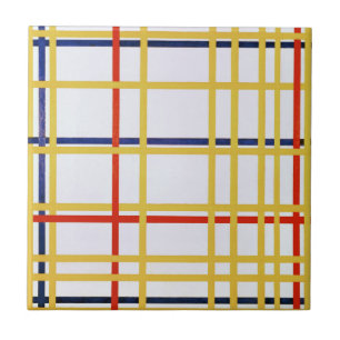 Piet Mondrians New York City I Abstrakte Malerei Fliese