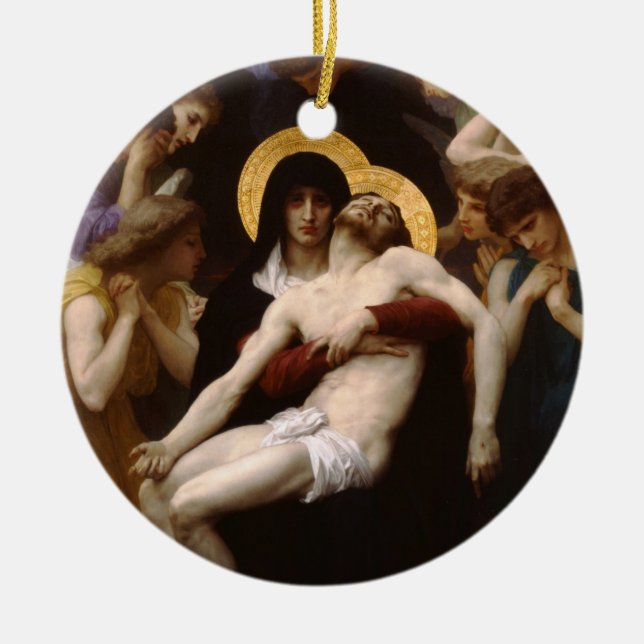Pieta Jesus Christ und Jungfrau Mary Keramik Ornament (Vorne)