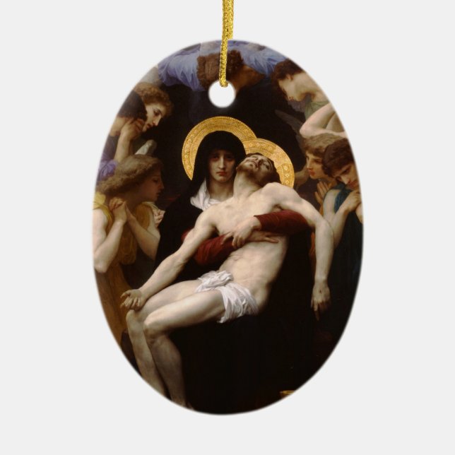 Pieta Jesus Christus und Jungfrau Mary Keramik Ornament (Vorne)
