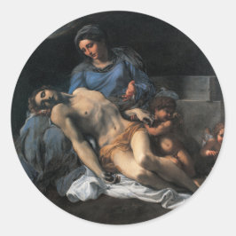 Pieta Jesus Mary Good Friday in Lent Runder Aufkleber