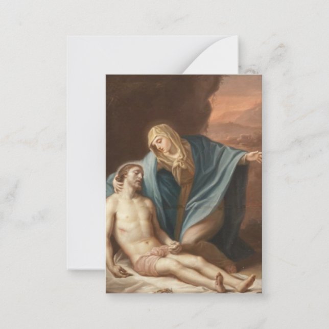 Pieta Jungfrau Mary Jesus Gebet glücklicher Tod Mitteilungskarte (Vorderseite)