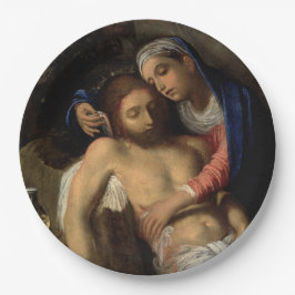 Pietà (Maria und Jesus) (von Adam Elsheimer) Pappteller