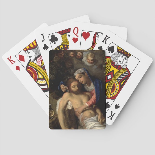 Pietà (Maria und Jesus) (von Adam Elsheimer) Spielkarten (Rückseite)