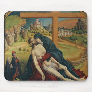Pieta mit zwei Spendern (Öl auf Platte) Mousepad