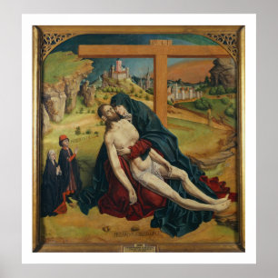 Pieta mit zwei Spendern (Öl auf Platte) Poster