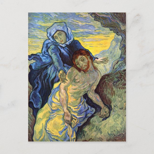 Pietà (nach Delacroix) 1889, Vincent Van Gogh Postkarte (Vorderseite)