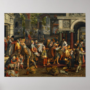 Pieter Aertsen - Christliche Barmherzigkeit Poster