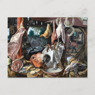 Pieter Aertsen Ein Fleischstand mit der Heiligen F Postkarte