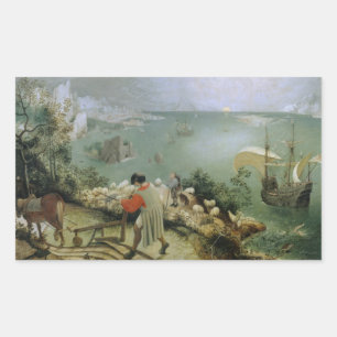 Pieter Bruegel das Älteste - Landschaftsfall von Rechteckiger Aufkleber