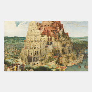 Pieter Bruegel der Ältere - Der Turm von Babel Rechteckiger Aufkleber