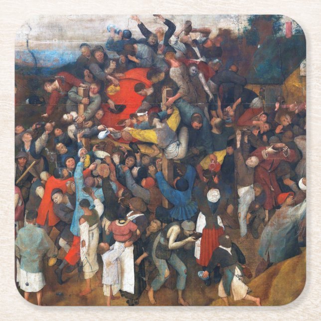 Pieter Bruegel, der Wein des Heiligen Martins Rechteckiger Pappuntersetzer (Vorderseite)