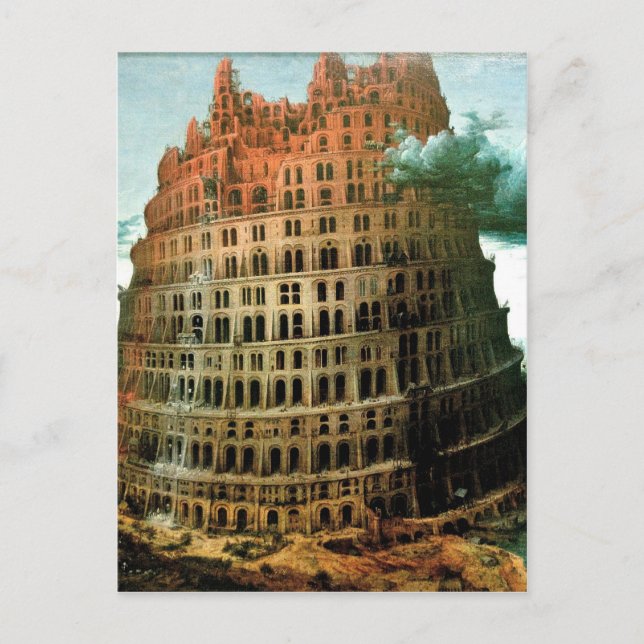 Pieter Bruegel ist der "kleine" Turm von Babel Postkarte (Vorderseite)
