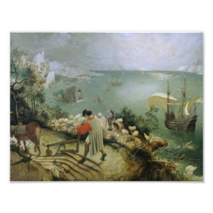 Pieter Bruegel - Landschaftsfall von Icarus Fotodruck