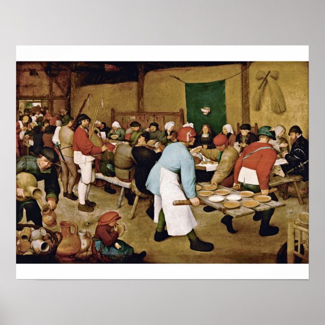 Pieter Bruegel The Elder - Bauernhochzeit Poster (Vorne)