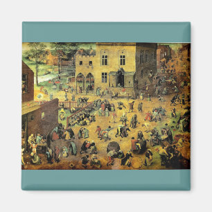 Pieter Bruegels "Kinder Spiele" - 1560 Magnet