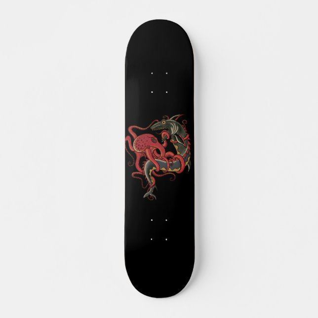 pieuvre combattant un requin skateboard pont (Devant)