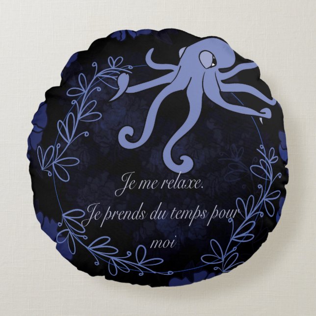 Pieuvre Rundes Kissen (Vorderseite)