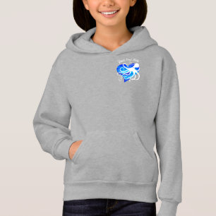 Pieuvre sur deux tons bleu - Sweat - shirt à capuc