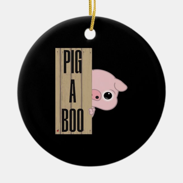 Pig A Boo Fence Keramik Ornament (Vorne)