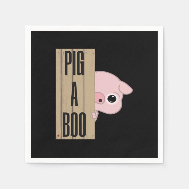 Pig A Boo Fence Serviette (Vorderseite)