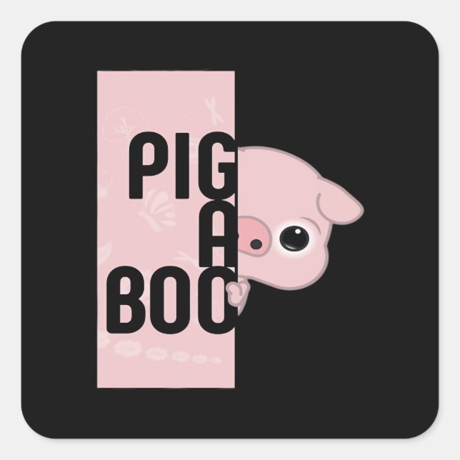 Pig A Boo Quadratischer Aufkleber (Vorderseite)