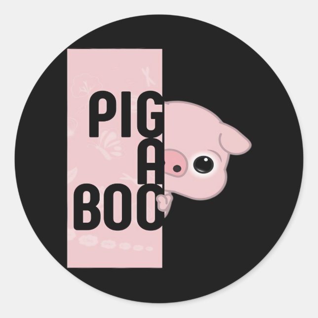 Pig A Boo Runder Aufkleber (Vorderseite)
