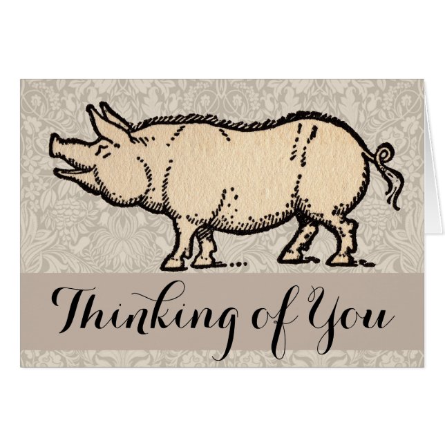 Pig Antique Piggy Cute Vintage (Devant horizontal)