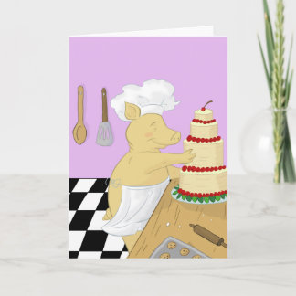 Pig Baker Grußkarte Karte