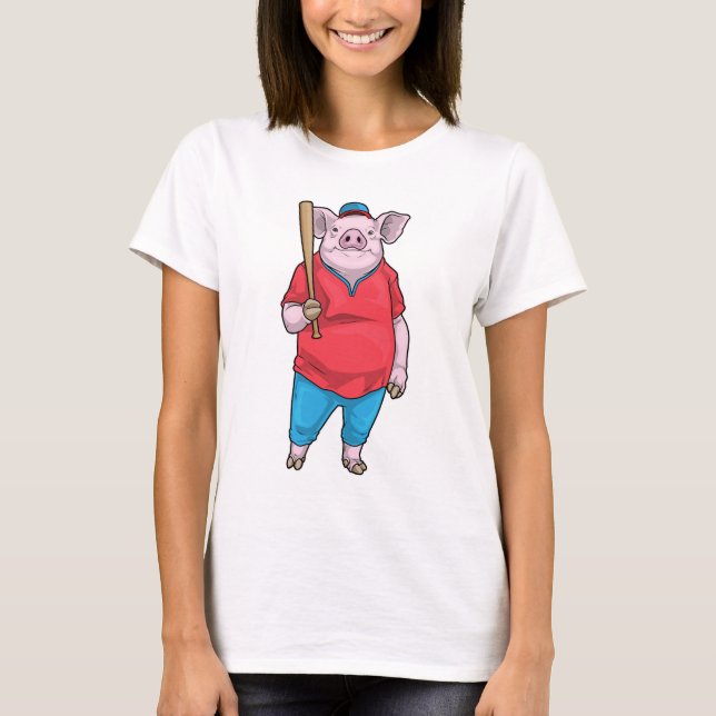 Pig Baseball T-Shirt (Vorderseite)