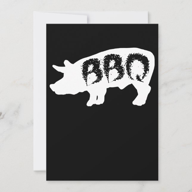 Pig Bbq Love Summer Cookout Grill Cow Steak Party Einladung (Vorderseite)