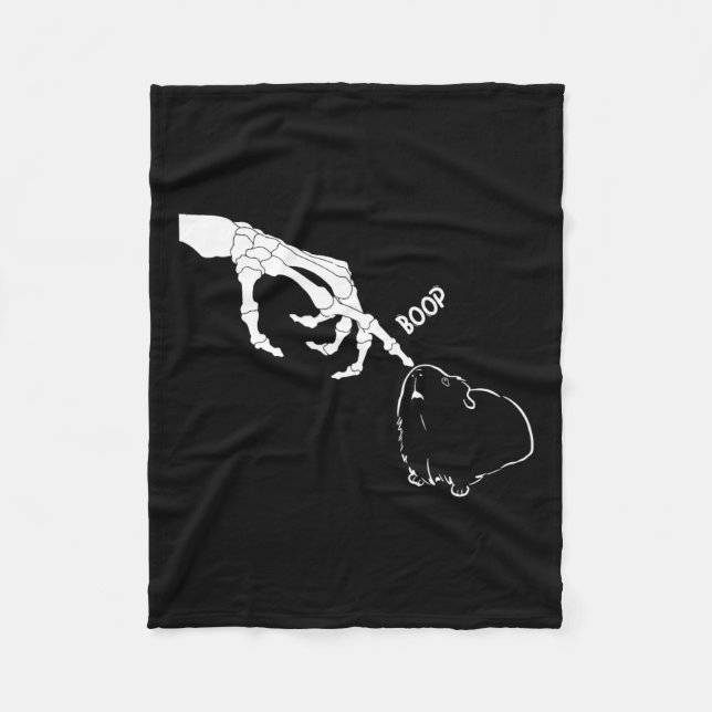 Pig Beängstigend Skeleton Hand Boop Funny Spooky H Fleecedecke (Vorderseite)
