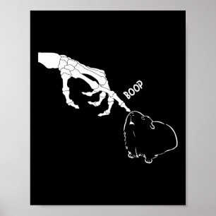 Pig Beängstigend Skeleton Hand Boop Funny Spooky H Poster