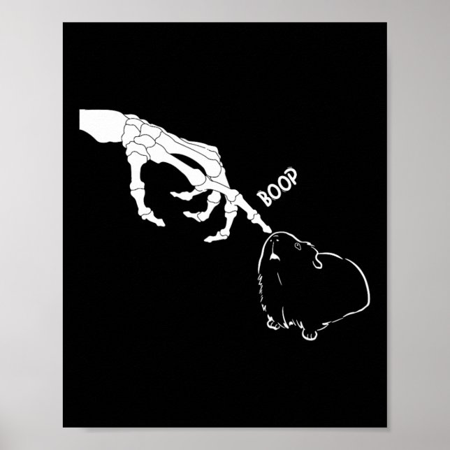 Pig Beängstigend Skeleton Hand Boop Funny Spooky H Poster (Vorne)