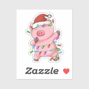Pig Bear dabin Dabbin Lieblingsweihnachtsbeleuchtu Aufkleber