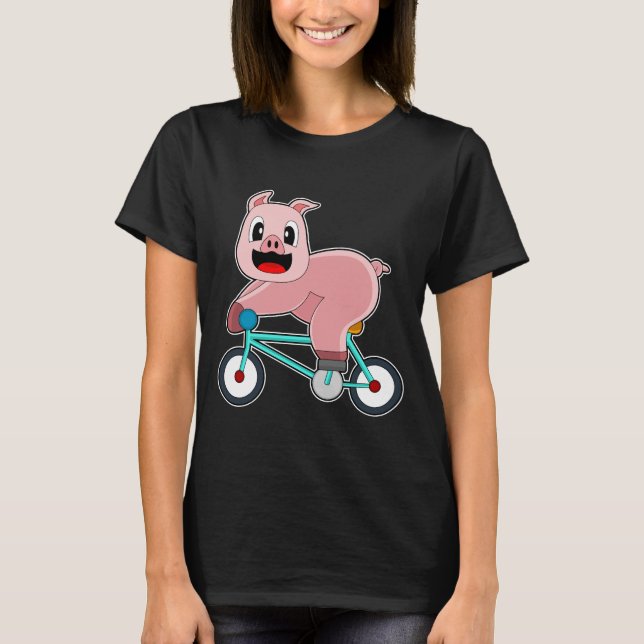 Pig Bicycle T-Shirt (Vorderseite)